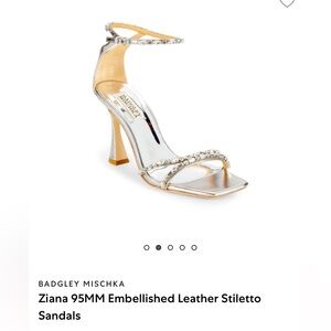 BADGLEY MISCHKA
Ziana 95MM Embellished Leather Stiletto Sandals